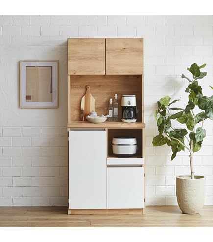 Amazon｜食器棚 レンジ台 オープンダイニングボード 幅124cm 奥行48cm